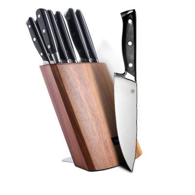 China Modern hot sale professional stainless steel kitchen knife set with sharpener for sale