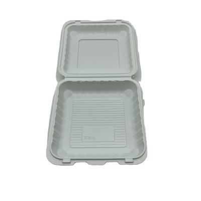 China Hot Sale USA Disposable Burger Container 9*9 Inch One Section Clamshell Hinged Burger Container for sale