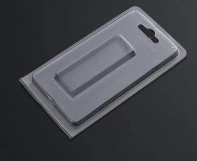 China Plastic Clear Blister PVC Package Box Mobile Phone Case Cover Packaging Cosmetic Gift Box For Flat Items With Hook for sale