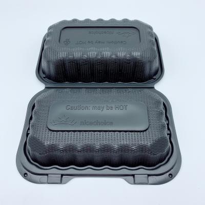 China Disposable Meal Prep Bowls Hinged Storage Lunch Box Reusable Hamburger Box Customized for sale