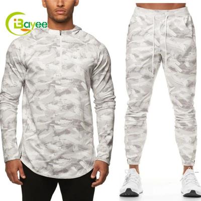 China 2 Pieces Breathable Camouflage Mens Custom Suits Jogging Hoodies And Sports Tracksuit Set Hoodie Set Jogging Tracksuit for sale