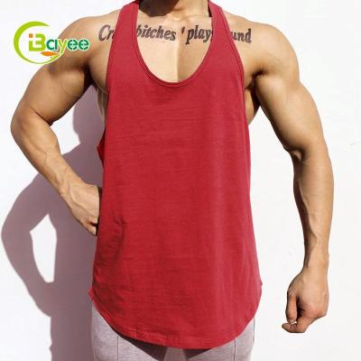 China QUICK DRY Custom Cotton Men's Muscle Y Spaghetti Back Tie Spandex Sport Gym Vest Tank Top Men's Bodybuilding Stringer Sport Singlet for sale