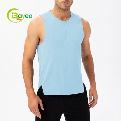 China Wholesale QUICK DRY Men's Bodybuilding Gym Black Fitted Running Singlet Stringer Tank Top Sports Workout Sleeveless Vests With Custom Logo for sale