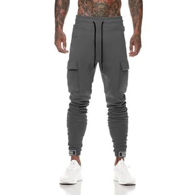 China Custom Men's Breathable Jogger Stacked Waist Narrow Elastic Drawstring Cotton Pants Foot Sportswear Tracksuit With Side Pockets For Men for sale