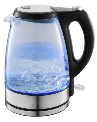 China 360 Degree Base FeiYan FY-888 1.7L Glass Water Kettle LED Rotation Electric Kettle Blue Strix Controller for sale