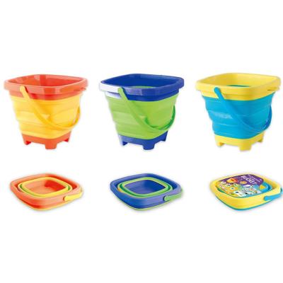 China 2L Beach Sand Toys Swimming Bucket Toys Silicone Beach Bucket Summer Outdoor Portable Beach 92*23*81CM for sale