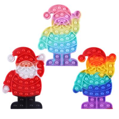 China Amazon Christmas Series Rainbow Christmas Santa Kids Toy Children's Toy Children's Gift Noise Sensory Busty Person Amazon Christmas Series Snap Push Bubble Game for sale