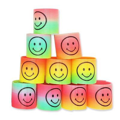 China Plastic Small Rainbow Face Spring Smile Coil Toys Classic Magic Spring Educational Gift for Kids for sale