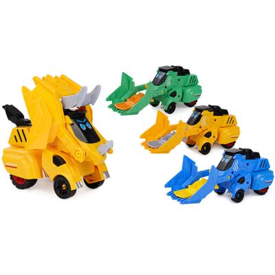 China Friction Toy Racing Dinosaur Transform Car Toy Assembly Model Vehicles Triceratops Gift For Kids for sale