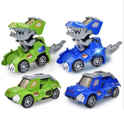 China Battery Operated Toy Automatic Transform Toys Dinosaur Car With LED Light And Music Robot Dino Car For Children for sale