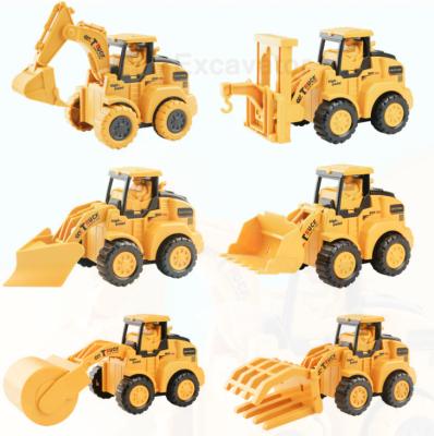 China ABS Construction Toy Engineering Friction Powered Plastic Vehicles Excavator Forklift Educational Gift For Kids for sale