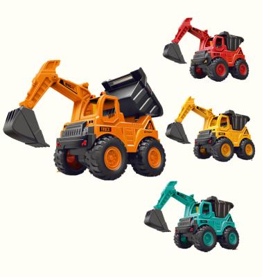 China Toy Construction Toys Friction Bucket Excavator Powered Cars Friction Vehicles Gift For Children Educational Toys 4 Colors for sale