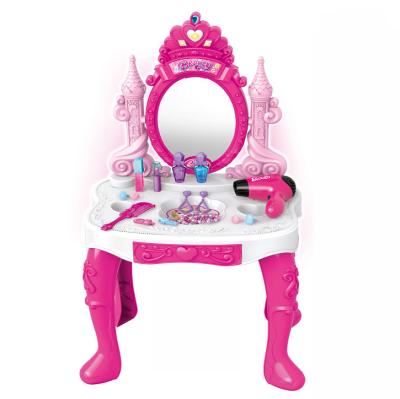 China Pretend Play Makeup Toy Set With Light And Music Princess Mirror Dressing Table Beauty Gift For Girls Children Kids 45x30x77cm for sale