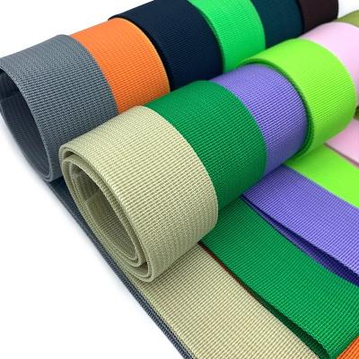 China Custom Webbing 20mm, 25mm, 38mm, 50mm Custom Backpack Mine Polypropylene PP Bags Tape For Bag Clothing for sale