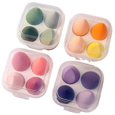 China Hydrophilic Polyurethane Fashion 4 Pcs Set Candy Colored Beauty Makeup Sponges Soft Foundation Blender Custom for sale