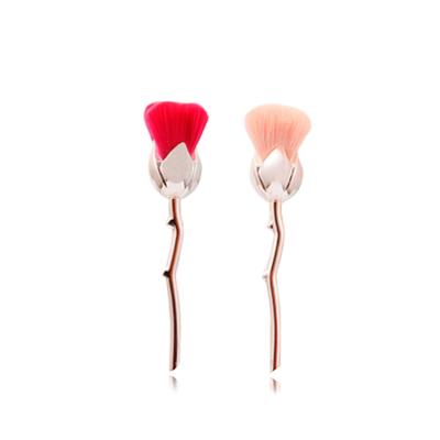 China New Design Spot Brush Small Size Blush Rose Shaped Long Handle Soft Hair Makeup Brush Custom Logo Wholesale for sale