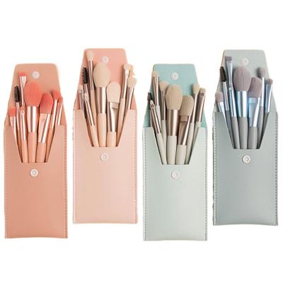 China Other New Arrival Synthetic Fiber 12cm Mini Macaron 8pcs Makeup Brush Set for sale