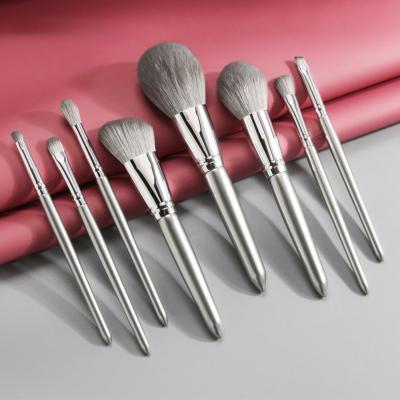 China Other Fashion 12pcs Portable Synthetic Hair Gray Color Wood Handle Makeup Brush Set Beauty Brushes With PU Brush Bag for sale