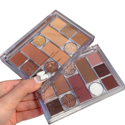 China Twelve Colors Eyeshadow Dish Waterproof Glitter Shimmer Matte Powder Shimmer Eyeshadow Kit for sale