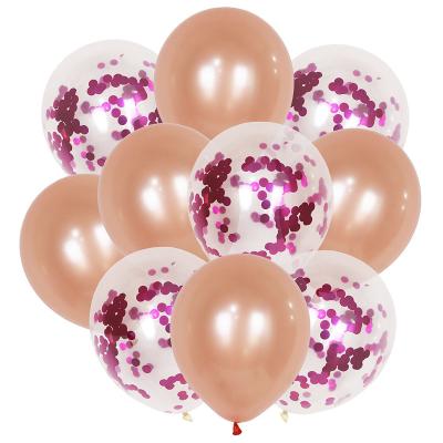 China Latex 12inch Rose Gold Confetti Latex Balloons Happy Birthday Party Decorations Adult Kids Boy Girl Baby Shower Wedding Globos Favors for sale