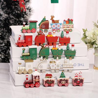 China Wooden Plastic Wooden/Plastic Train Merry Christmas Ornament Christmas Decorations For Home 2022 Xmas Gifts Noel Natal Navidad New Year 2023 for sale