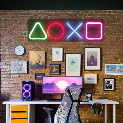 China Retail Store Playstation Light Icon Neon Lamps For Gaming Room USB Powered Man Cave Led Neon Signs For Bedroom Wall Decor Gamer Gift for sale