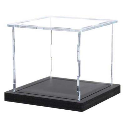 China Classic Flat Packed Clear Acrylic Countertop Display Case With Black Base Easy Assembly H4