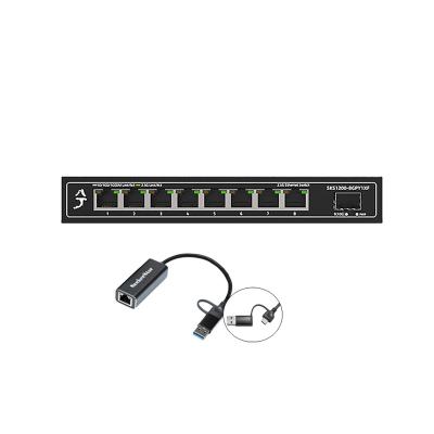 China 8 Ports 2500mbps 1port 10Gmbps Smart Home Network Switch 190(L)*100(W)*28(H)mm for sale