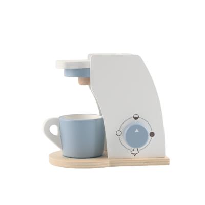 China Interesting Educational Pretend Play Coffee Machine Wooden Kitchen Toy Set For Children for sale