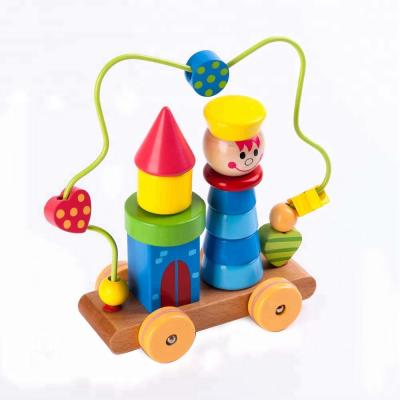 China New Arrival Wooden Game Block Stacking Prince Wooden Wire Beads Toy Game For Children for sale