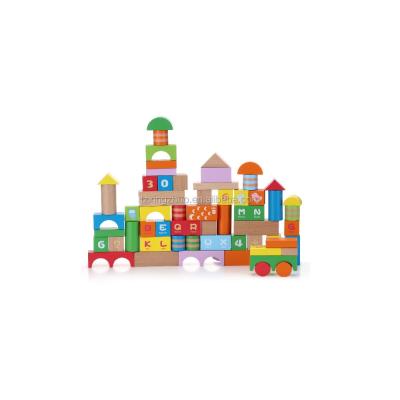 China Preschool Creative Construction Toy 100 Pcs Castle Wooden Building Blocks For Kids for sale