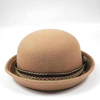 China Character Felt Hat Wool Handcrafted Felt Hat Decorated With Beautiful Band for sale