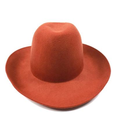 China Unique Unisex Felted Hat Character Panama Wide Brim Flat Top Hats for sale