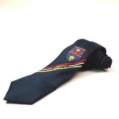 China Wholesale Customized Size Black Fancy Neckties Embroidery Logo Mens Ties for sale