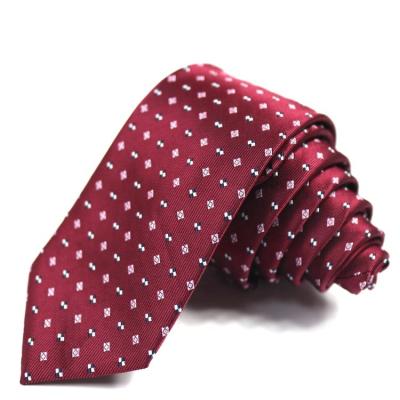 China Beautiful Silk Floral Red Tie Mens Jacquard Ties Customized Size for sale