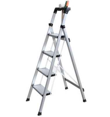 China Folding Ladders CE-EN131 4 STEPS ALUMINUM STEP LADDER WITH TOOL CASE for sale