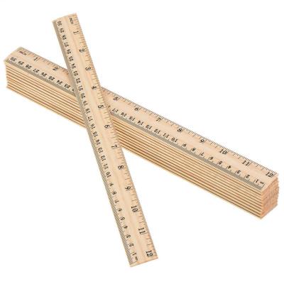 China Environmental 12 Inch Wooden Portable Cheap 30cm Long Ruler Suitable For Office And Student Use for sale