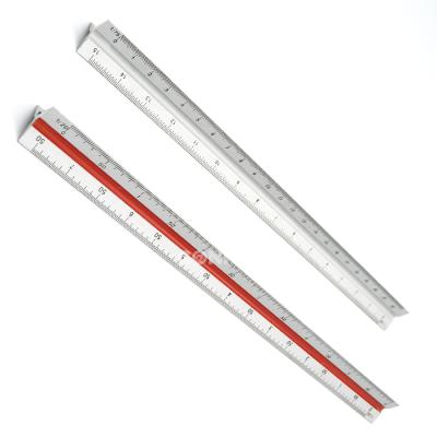 China Alloy 30cmx25mm Engineering Design Ruler Triangle Scale Aluminum Silk Printed Aluminum Ruler for sale