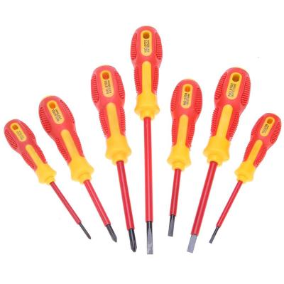 China 7pcs Plastic Insulated Screwdriver Set Electrician 1000V Dedicated Slotted Phillips High Voltage Resistant Screw Driver Repair Hand Tool for sale