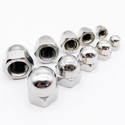 China Retail Industry 304 Stainless Steel A2-70 Acorn Nut Outer Cover Semicircle Dome Hex Nut for sale