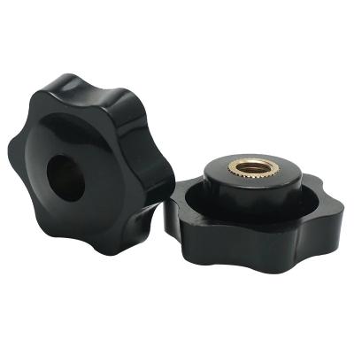 China Retail Industry Plum Hand Tighten Nuts Handle Wire Star Thumb Mechanical Black Nuts Clamping Manual Knob Nuts for sale