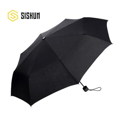 China Custom Open Black Color Aluminum Windproof Folding Umbrella 11.3mm Shaft Manufacturer Factory Manual And 8 Ribs Fiberglass Umbrella for sale