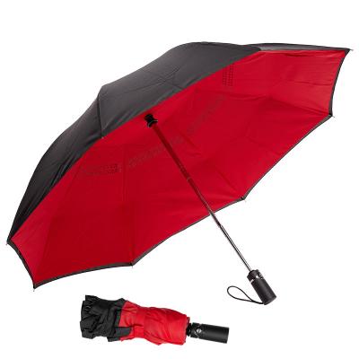 China Auto Open Narrow Reverse Umbrella Compact Folding Chuva Invertido Sombrinha Folding for sale