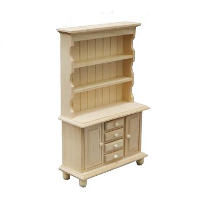 China 1:12 MODEL Scale Unfinished TOY Dolls House Furniture With Opening Drawer Wooden Miniature Unfinished Wooden Cupboard for sale