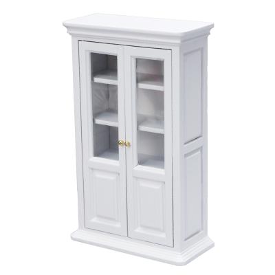 China TOY 1:12 dollhouse dollhouse mini furniture study furniture white vertical restaurant bookshelf MODEL micro stage cabinet for sale