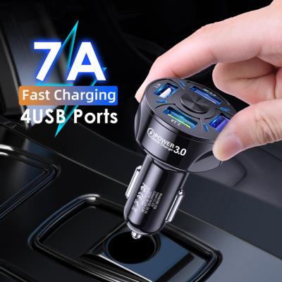 China Moblie Phone USB Car Charger 35W/7A Fast Car Charger 4 Port USB Car Charger Adapter For Iphone for sale