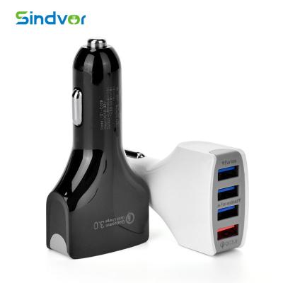 China Moblie Phones 4USB Quick Charger 3.0 Wholesale Travel QC3.0 Quick Car Charger for sale