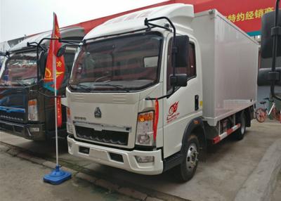 China 1 - 10 Ton Van die Cargo Box, HOWO-Linkerhand de Miniband van de Kubusvrachtwagen 6.50R16 drijven Te koop