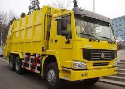 China 16cbm LHD / RHD Trash Compactor Truck , 6x4 HW70 Cabin Hydraulic Garbage Truck for sale