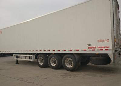 China Tri Axles 88CBM Semi Refrigerated Trailer Van Trailer For Sea Food Transport for sale